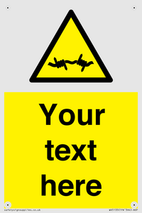 WV5133: Custom Barbed Wire Sign