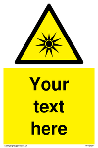 WV5190: Custom Optical Radiation Sign