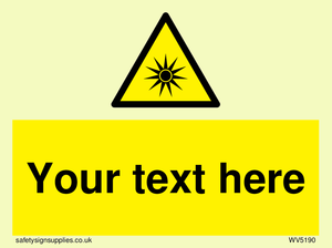 WV5190: Custom Optical Radiation Sign
