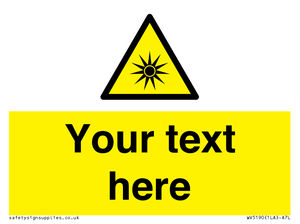 WV5190: Custom Optical Radiation Sign