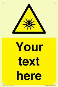 WV5190: Custom Optical Radiation Sign