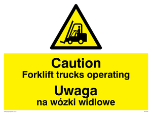 WV5284: Polish / English - Caution Forklift truck