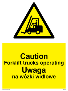 WV5284: Polish / English - Caution Forklift truck