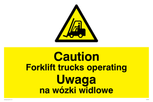 WV5284: Polish / English - Caution Forklift truck