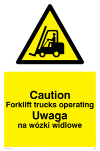 WV5284: Polish / English - Caution Forklift truck