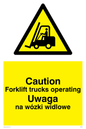 WV5284: Polish / English - Caution Forklift truck