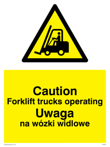 WV5284: Polish / English - Caution Forklift truck
