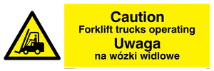 WV5284: Polish / English - Caution Forklift truck