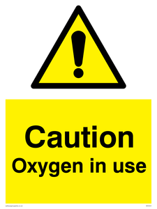 WV5451: Caution Oxygen in use