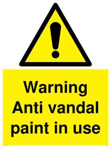 WV5533: Warning Anti vandal paint in use