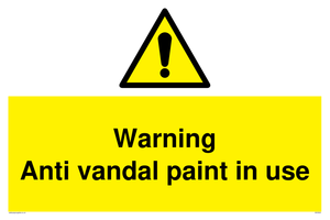 WV5533: Warning Anti vandal paint in use