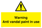 WV5533: Warning Anti vandal paint in use