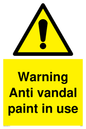 WV5533: Warning Anti vandal paint in use