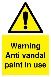 WV5533: Warning Anti vandal paint in use