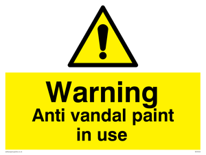 WV5533: Warning Anti vandal paint in use