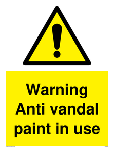 WV5533: Warning Anti vandal paint in use