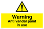 WV5533: Warning Anti vandal paint in use