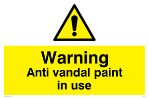 WV5533: Warning Anti vandal paint in use