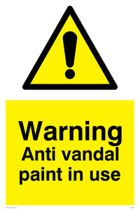 WV5533: Warning Anti vandal paint in use