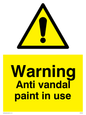 WV5533: Warning Anti vandal paint in use