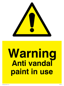 WV5533: Warning Anti vandal paint in use
