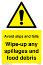 WV5666: Avoid slips and falls Wipe-up any spillages and food debris