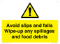 WV5666: Avoid slips and falls Wipe-up any spillages and food debris