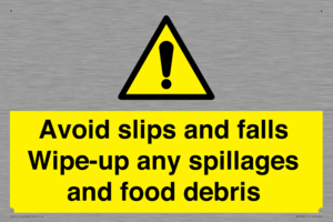 WV5666: Avoid slips and falls Wipe-up any spillages and food debris