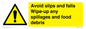WV5666: Avoid slips and falls Wipe-up any spillages and food debris