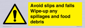 WV5666: Avoid slips and falls Wipe-up any spillages and food debris