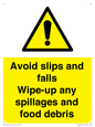 WV5666: Avoid slips and falls Wipe-up any spillages and food debris