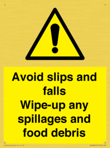 WV5666: Avoid slips and falls Wipe-up any spillages and food debris