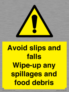 WV5666: Avoid slips and falls Wipe-up any spillages and food debris