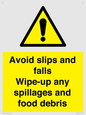 WV5666: Avoid slips and falls Wipe-up any spillages and food debris