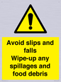 WV5666: Avoid slips and falls Wipe-up any spillages and food debris