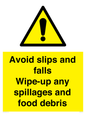 WV5666: Avoid slips and falls Wipe-up any spillages and food debris