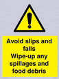 WV5666: Avoid slips and falls Wipe-up any spillages and food debris