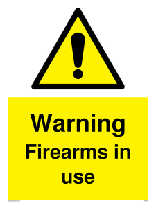 WV5676: Warning Firearms in use