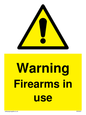 WV5676: Warning Firearms in use