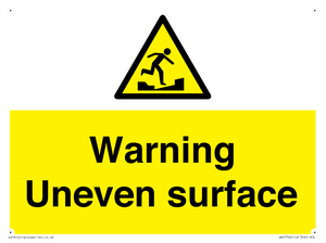 WV5756: Warning Uneven surface