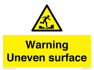 WV5756: Warning Uneven surface