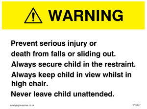 WV5827: Warning - High Chair Safety