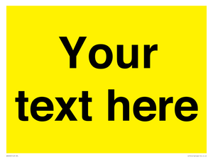WV6006: Custom Warning: Blank (yellow) sign