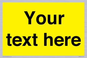 WV6006: Custom Warning: Blank (yellow) sign