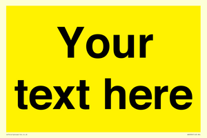 WV6006: Custom Warning: Blank (yellow) sign