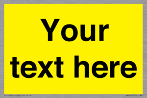 WV6006: Custom Warning: Blank (yellow) sign