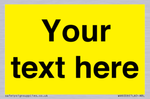 WV6006: Custom Warning: Blank (yellow) sign