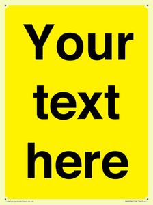 WV6006: Custom Warning: Blank (yellow) sign