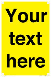 WV6006: Custom Warning: Blank (yellow) sign
