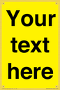 WV6006: Custom Warning: Blank (yellow) sign